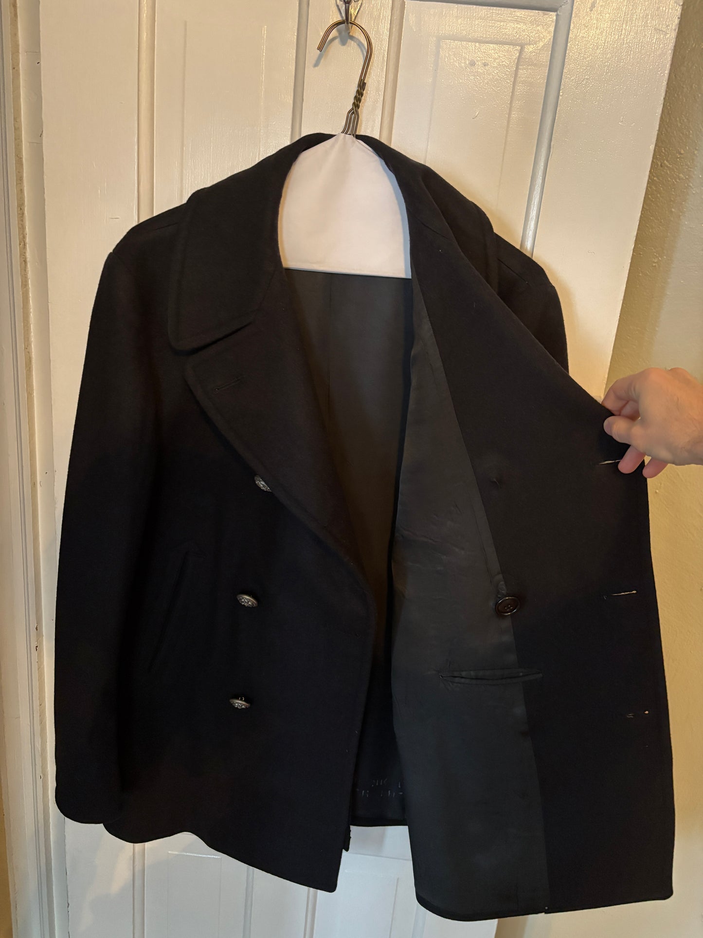 Navy Blue Wool Pea Coat